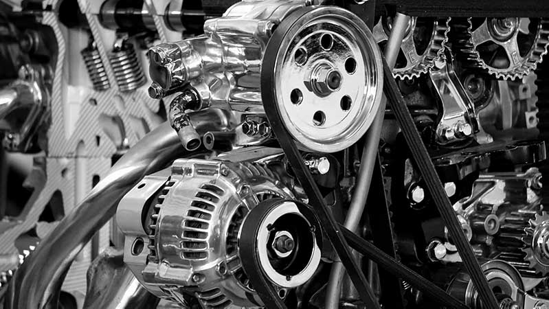 Close up photo of an engine for an automible